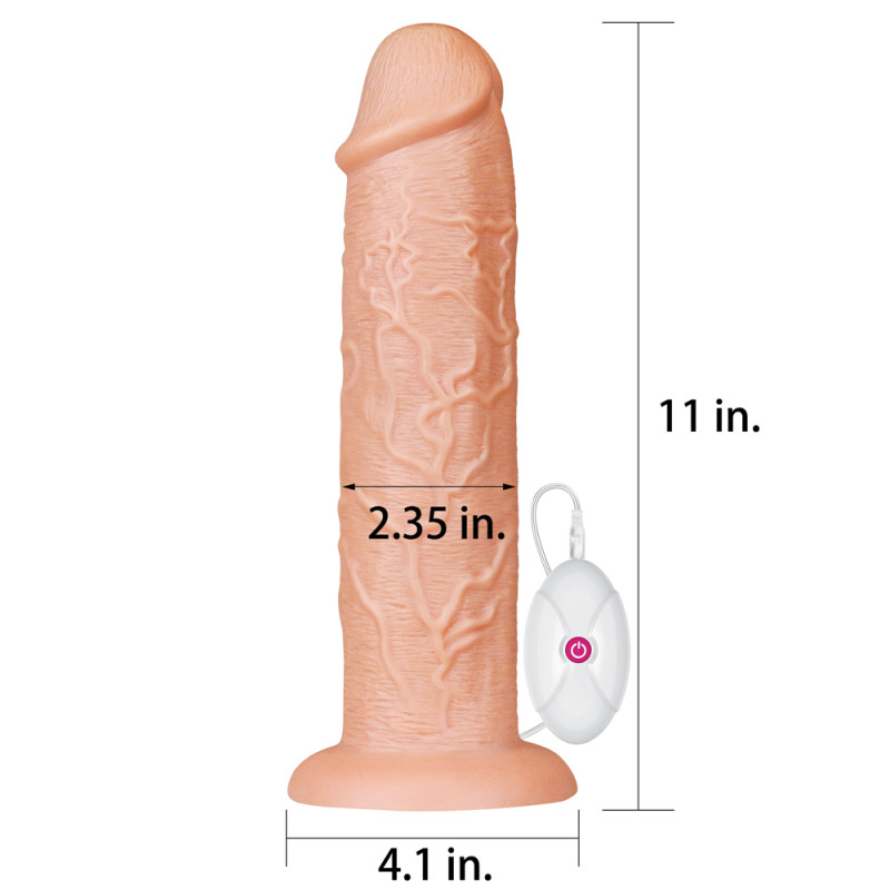 Реалистичный вибратор LoveToy Realistic Long Vibrating Dildo 11 Телесный