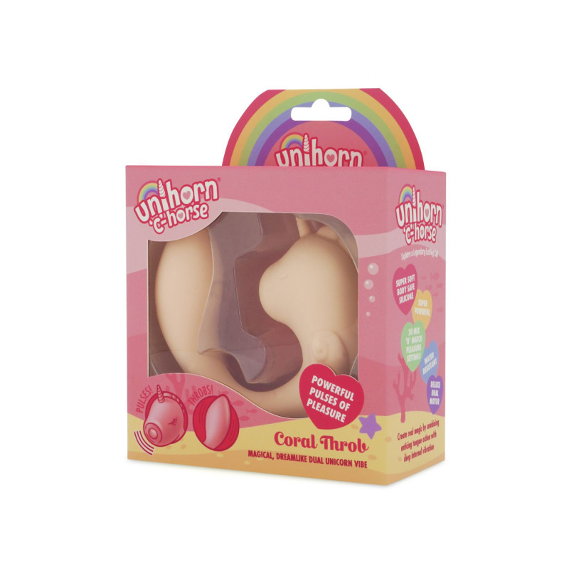 Вібратор-єдиноріжка Unihorn - C Horse - Coral Throb, вагінально-кліторальна стимуляція