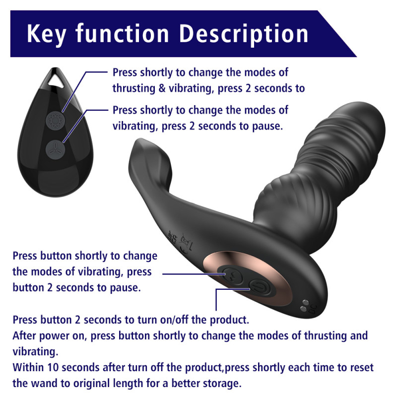 Массажер простаты Erospace Men's Play Thrusting Prostate Massager B4