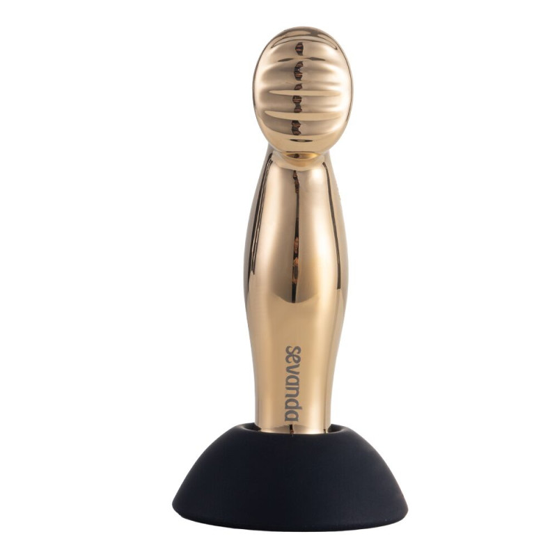 Вібромасажер простати LOCKINK SEVANDA Eros, золотистий, 10 режимів, пульт ДК, знімна присоска