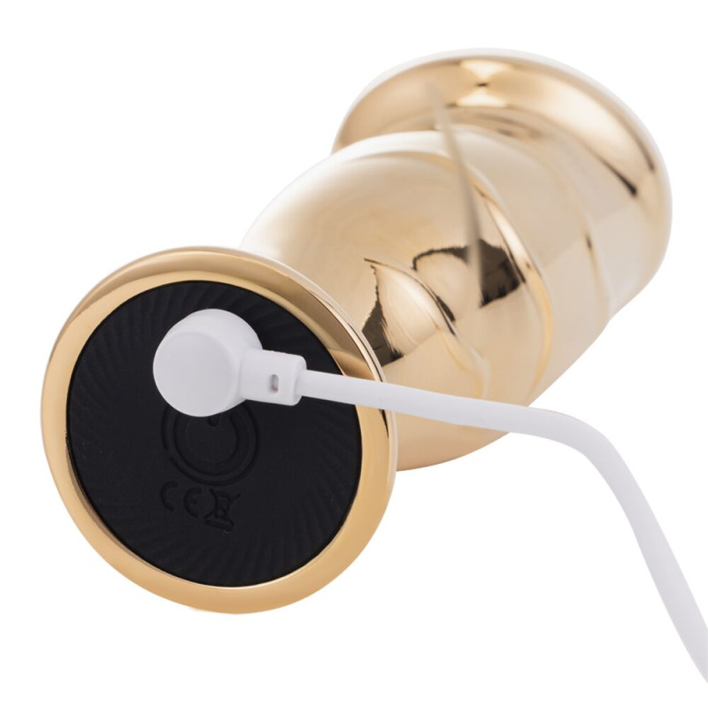 Вібромасажер простати LOCKINK SEVANDA Hercules, золотистий, 10 режимів, пульт ДК, знімна присоска