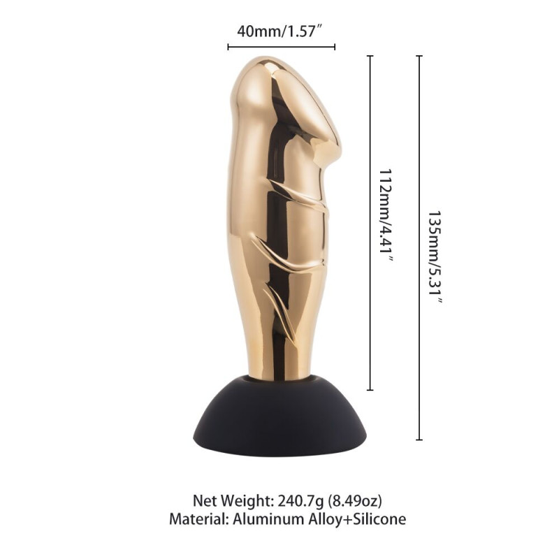 Вібромасажер простати LOCKINK SEVANDA Hercules, золотистий, 10 режимів, пульт ДК, знімна присоска