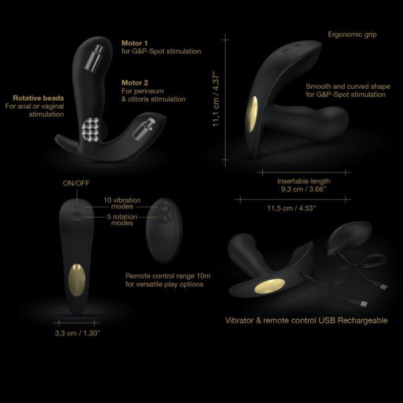 Універсальний вібратор із перловим масажем Marc Dorcel TWIST DELIGHT
