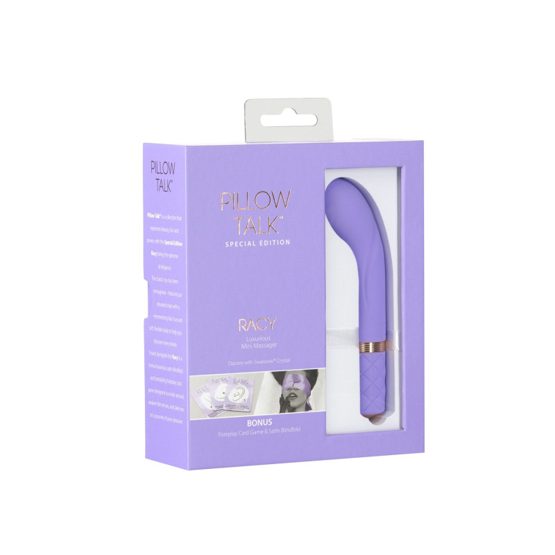 Розкішний вібратор Pillow Talk Racy Purple Special Edition, Сваровскі, пов’язка на очі + гра