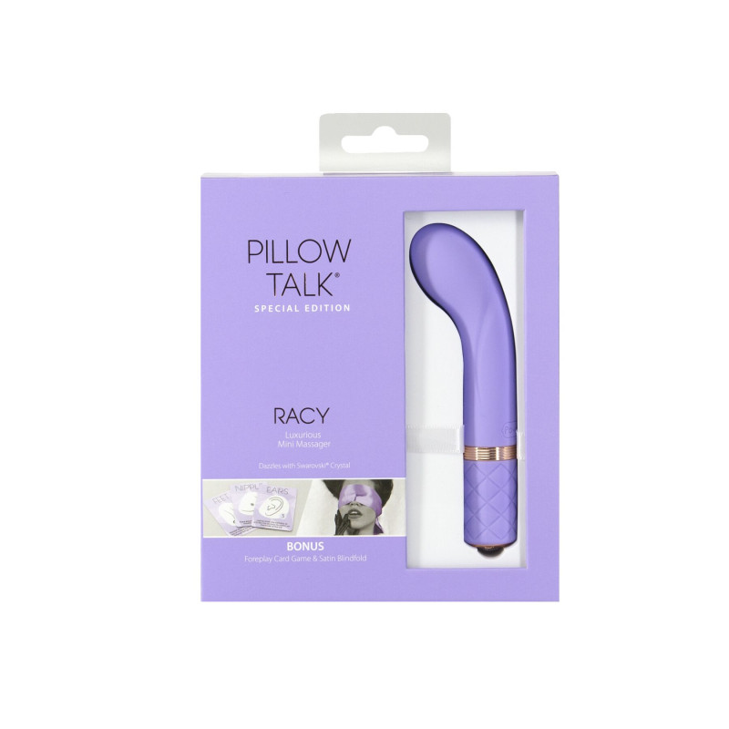 Розкішний вібратор Pillow Talk Racy Purple Special Edition, Сваровскі, пов’язка на очі + гра