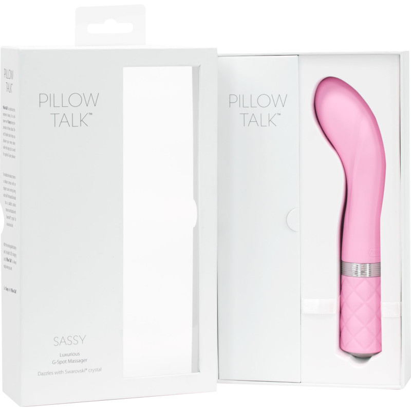 Роскошный вибратор PILLOW TALK Sassy с кристаллом Сваровски Розовый