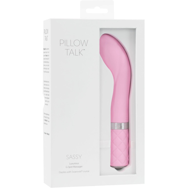 Роскошный вибратор PILLOW TALK Sassy с кристаллом Сваровски Розовый