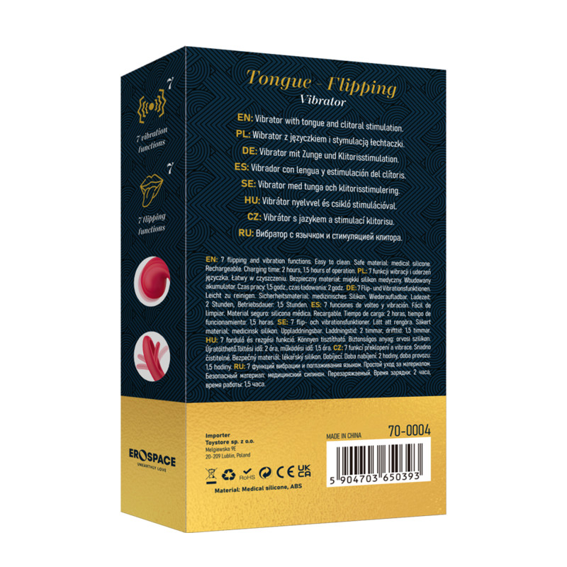 Вібратор Erospace Sweet Play Tongue Flipping Vibrator A4