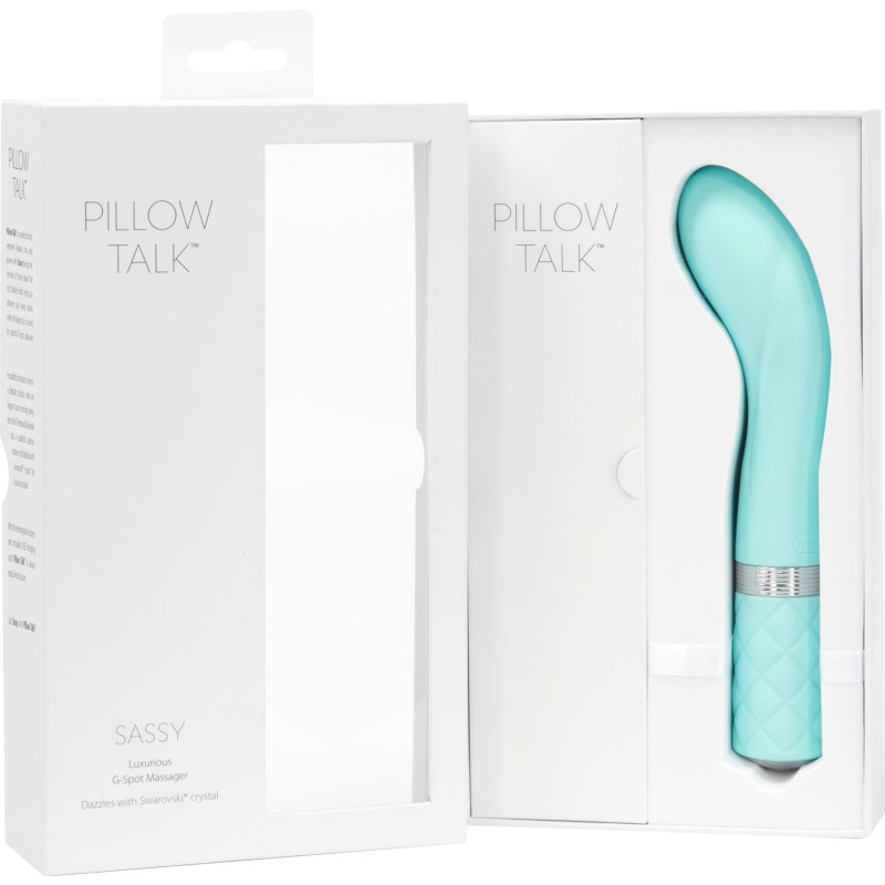 Розкішний вібратор PILLOW TALK Sassy із кристалом Сваровські Бірюзовий