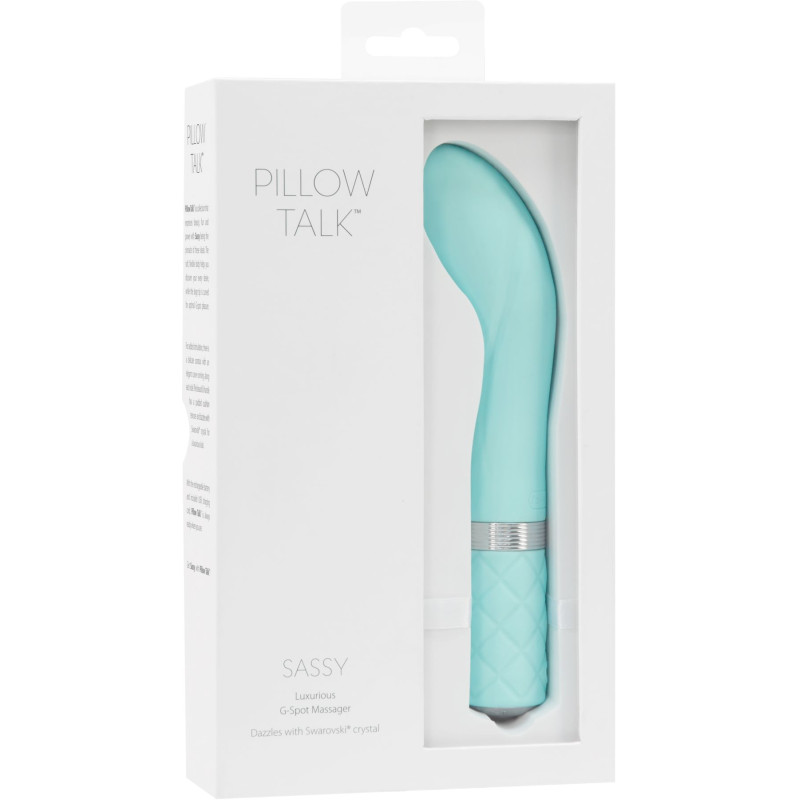 Розкішний вібратор PILLOW TALK Sassy із кристалом Сваровські Бірюзовий
