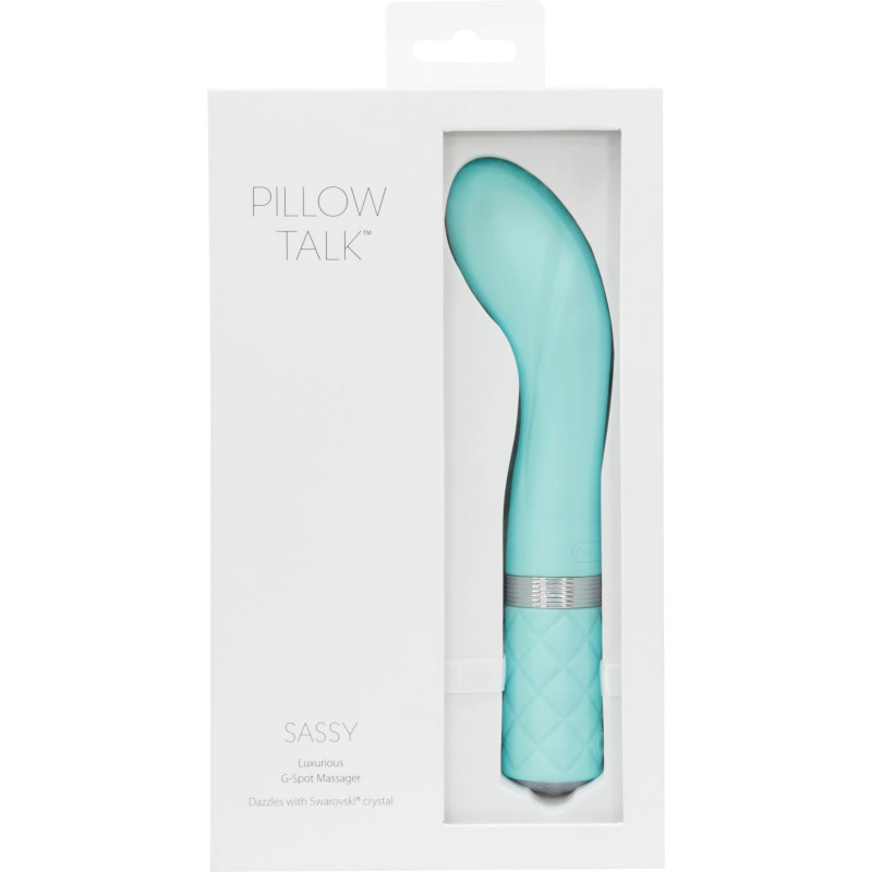 Розкішний вібратор PILLOW TALK Sassy із кристалом Сваровські Бірюзовий