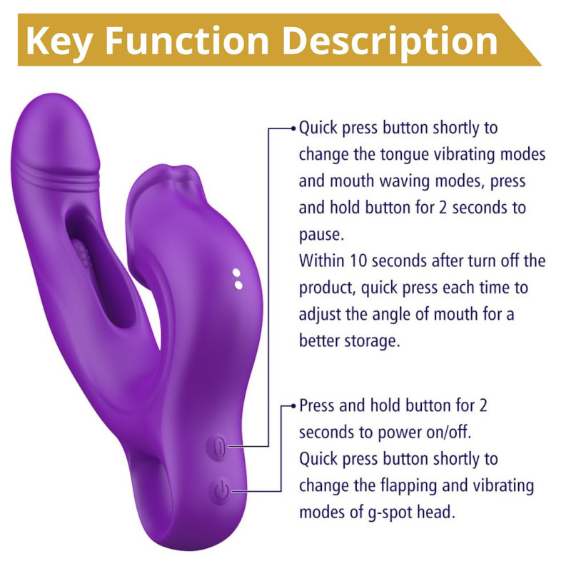 Вібратор Erospace Sweet Play G-Spot Vibrator With Clitoral Licking & Flapping A17