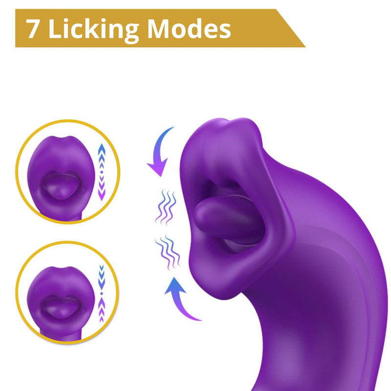 Вібратор Erospace Sweet Play G-Spot Vibrator With Clitoral Licking & Flapping A17