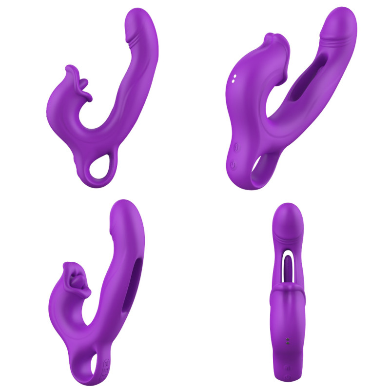 Вібратор Erospace Sweet Play G-Spot Vibrator With Clitoral Licking & Flapping A17