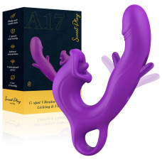 Вібратор Erospace Sweet Play G-Spot Vibrator With Clitoral Licking & Flapping A17