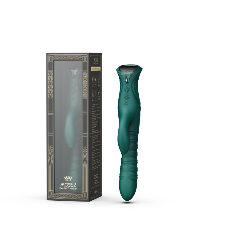 Пульсатор-кролик з вібрацією Zalo Mose 2 Turquoise Green