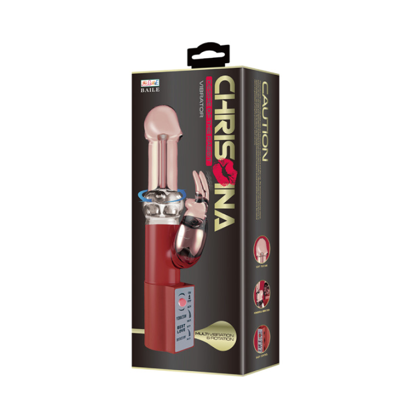 Вібратор Pretty Love Christina Vibrator with Bunny Рожевий