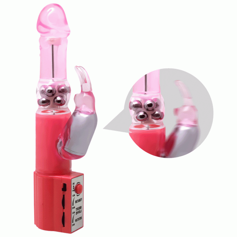 Вібратор Pretty Love Christina Vibrator with Bunny Рожевий