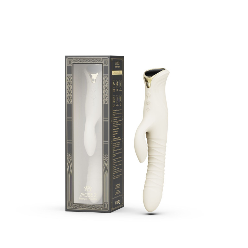 Пульсатор-кролик з вібрацією Zalo Mose 2 Ivory White