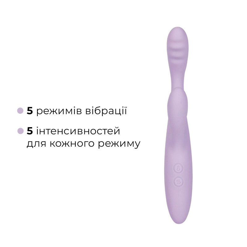 Тонкий кролик-вибратор Svakom Cici+ 2 Lilac, управление со смартфона, подогрев до 38 °C