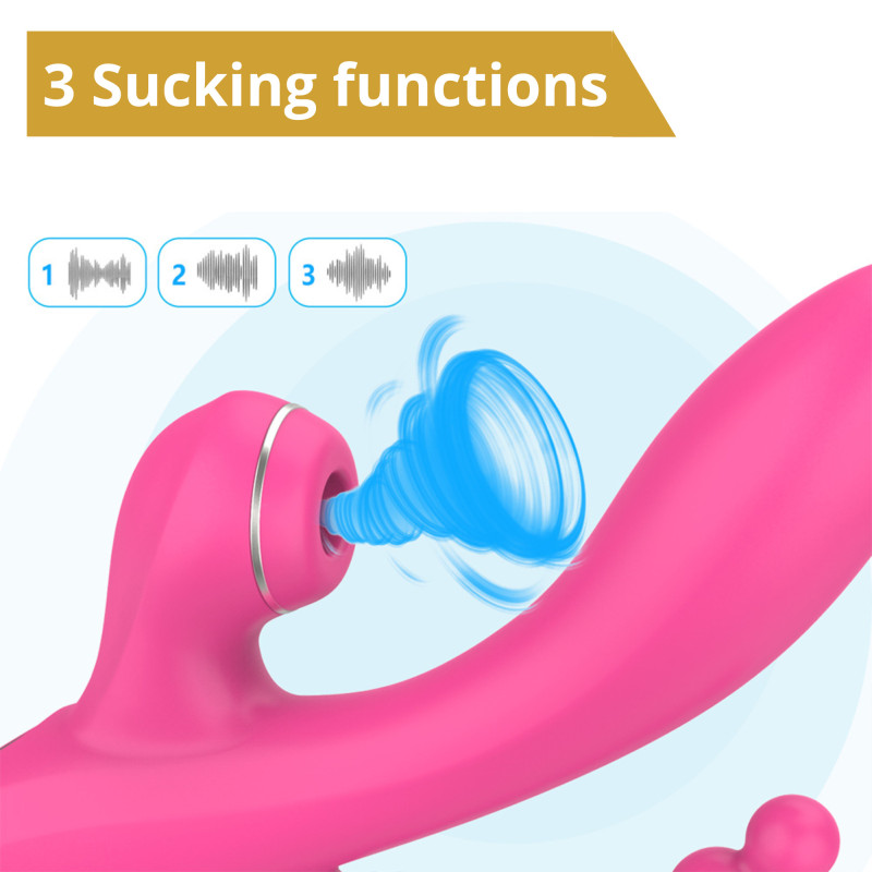 Вібратор Erospace Sweet Play Sucking Vibrator With Anal Beads A3