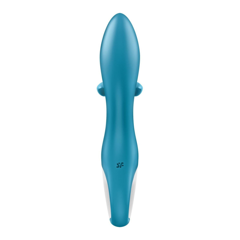 Вібратор-кролик із потрійним відростком Satisfyer Embrace me Turquoise, 2 мотори, діаметр 3,6 см