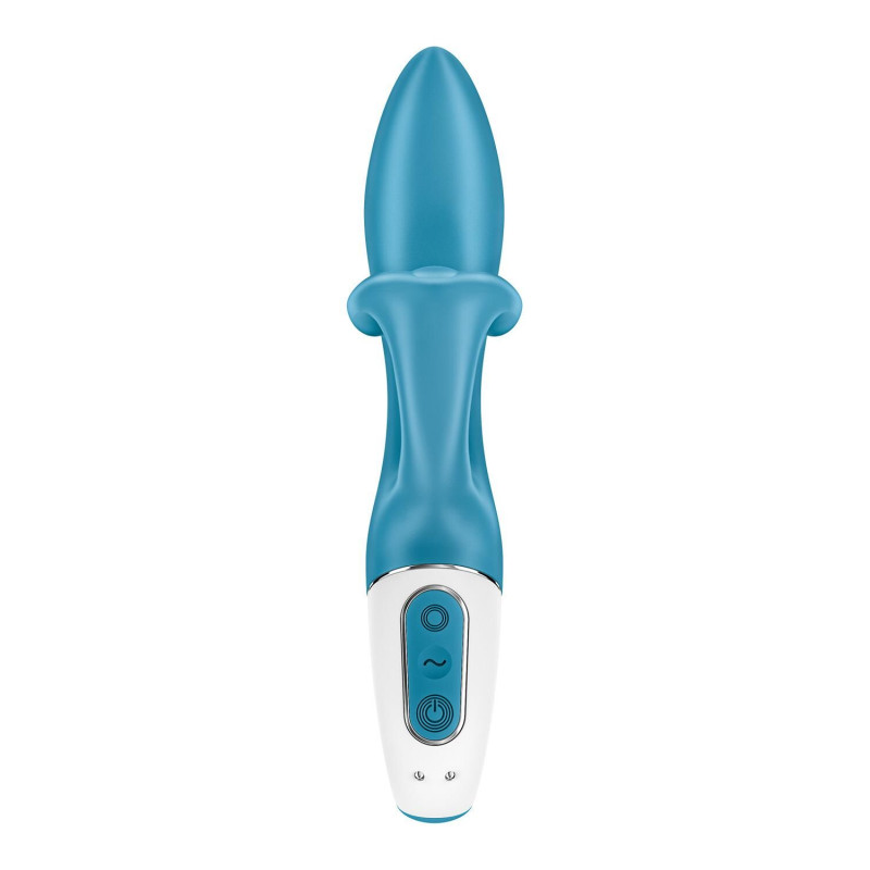 Вібратор-кролик із потрійним відростком Satisfyer Embrace me Turquoise, 2 мотори, діаметр 3,6 см