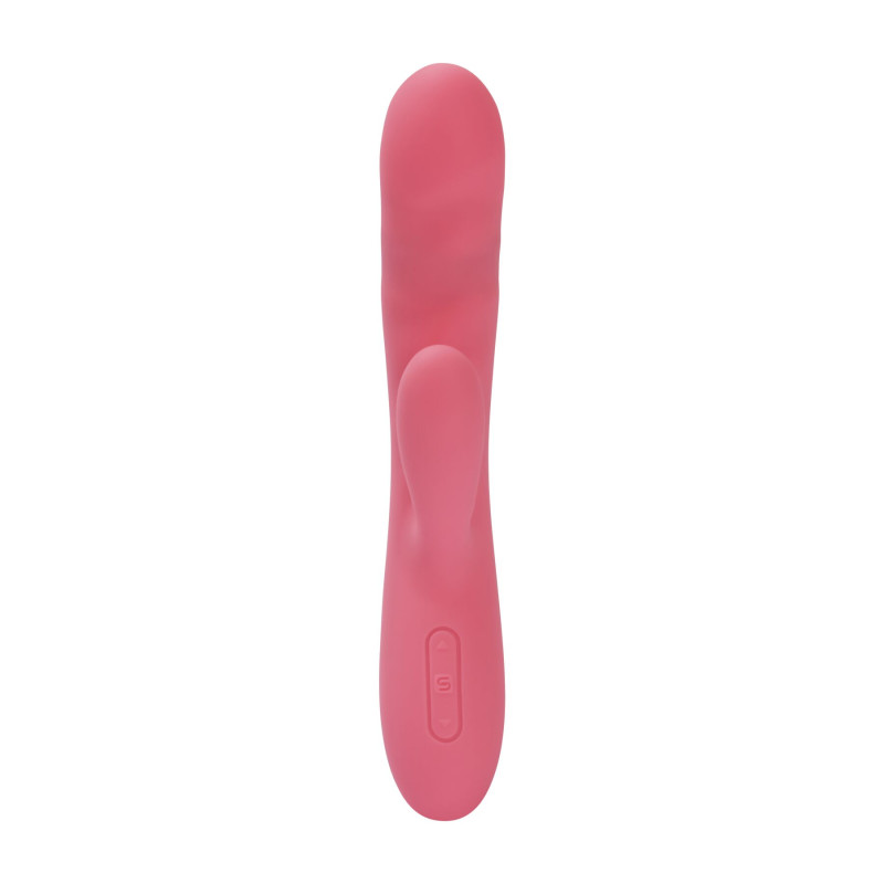 Вибратор-кролик Svakom Avery Strawberry Pink с движущимся стволом движение вперед-назад