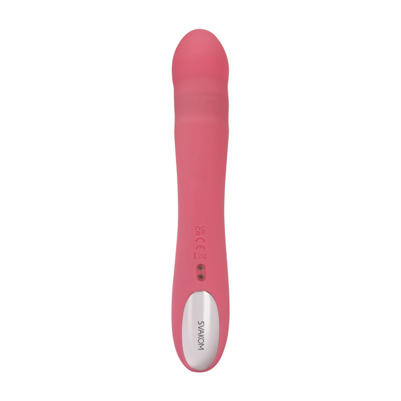 Вибратор-кролик Svakom Avery Strawberry Pink с движущимся стволом движение вперед-назад