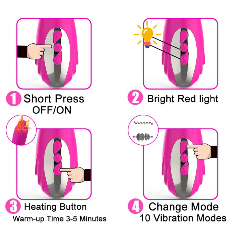 Вибратор B - Series Lyla Joker Heating Double Vibrating Massage Stick Fuchsia