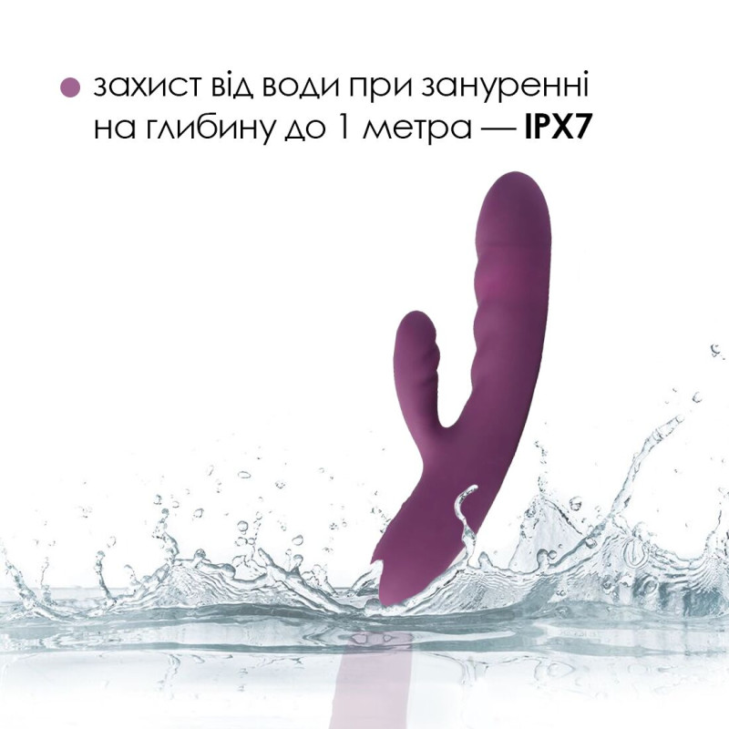 Вибратор-кролик Svakom Avery Lilac со движущимся стволом движение вперед-назад