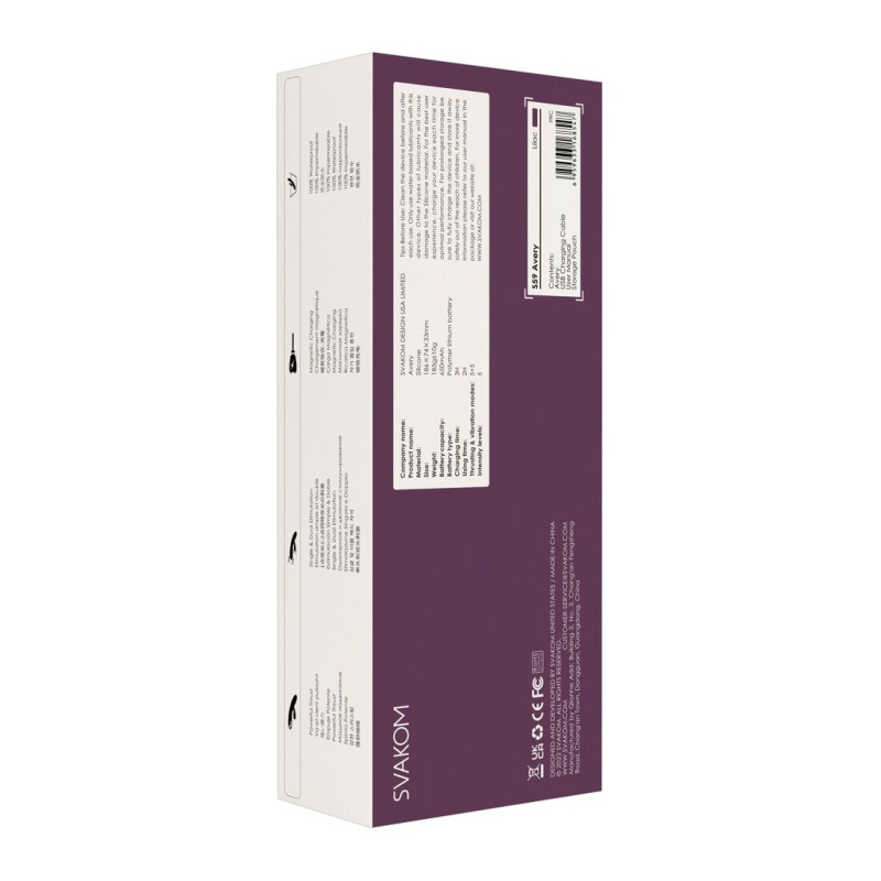 Вибратор-кролик Svakom Avery Lilac со движущимся стволом движение вперед-назад