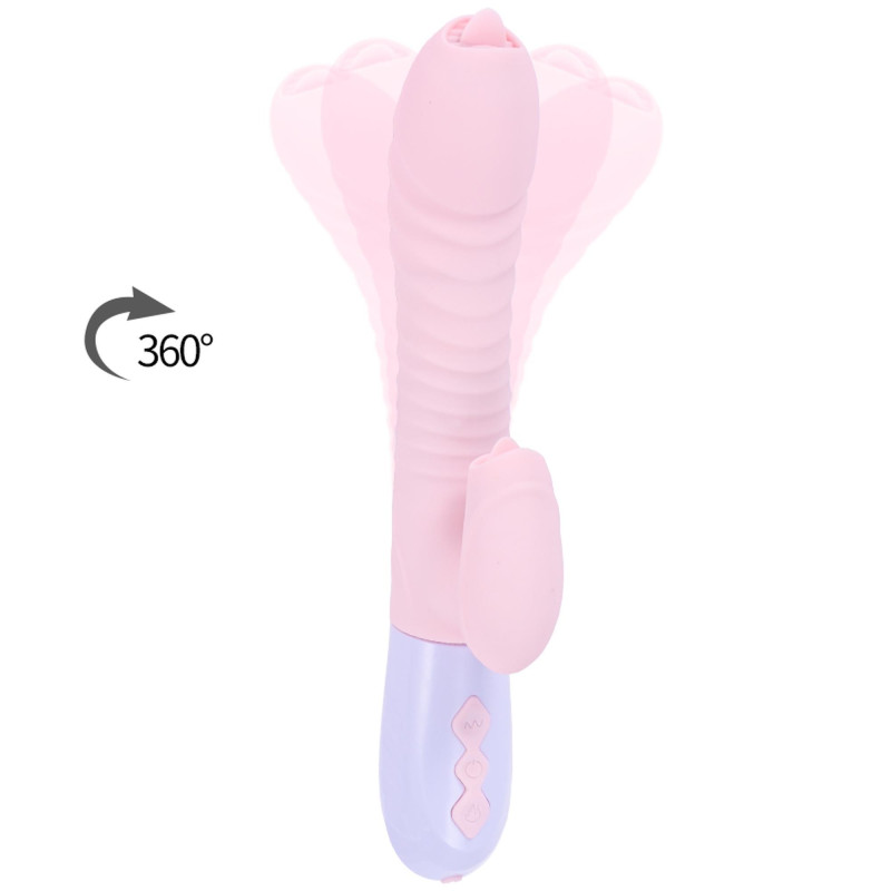 Вибратор B - Series Fox Silicone Vibrator USB 7 Function and Thrusting Function / Heating Pink
