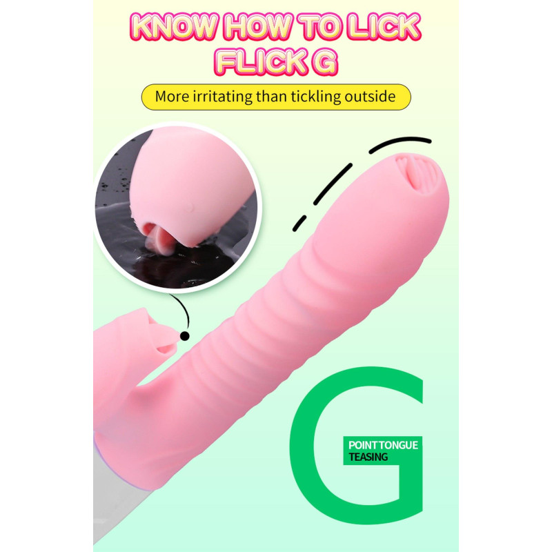 Вибратор B - Series Fox Silicone Vibrator USB 7 Function and Thrusting Function / Heating Pink