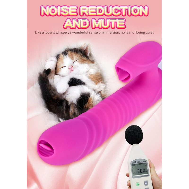 Вибратор B - Series Fox Silicone Vibrator USB 7 Function and Thrusting Function / Heating Purple