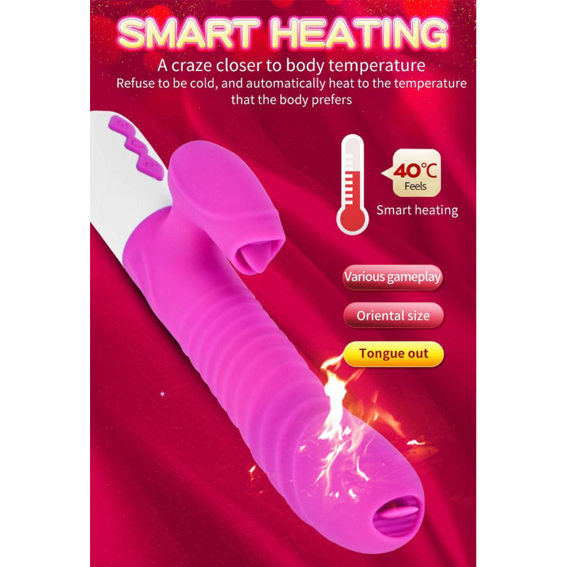 Вибратор B - Series Fox Silicone Vibrator USB 7 Function and Thrusting Function / Heating Purple