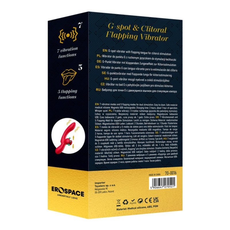 Вібратор Erospace Sweet Play G-Spot & Critoral Flappinng Vibrator A16