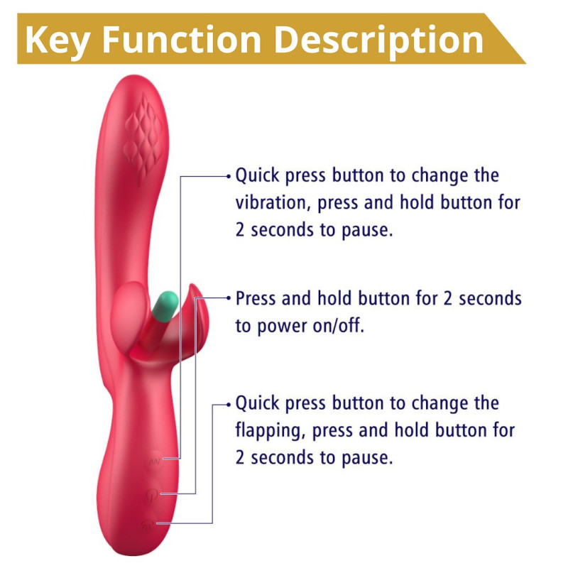 Вібратор Erospace Sweet Play G-Spot & Critoral Flappinng Vibrator A16