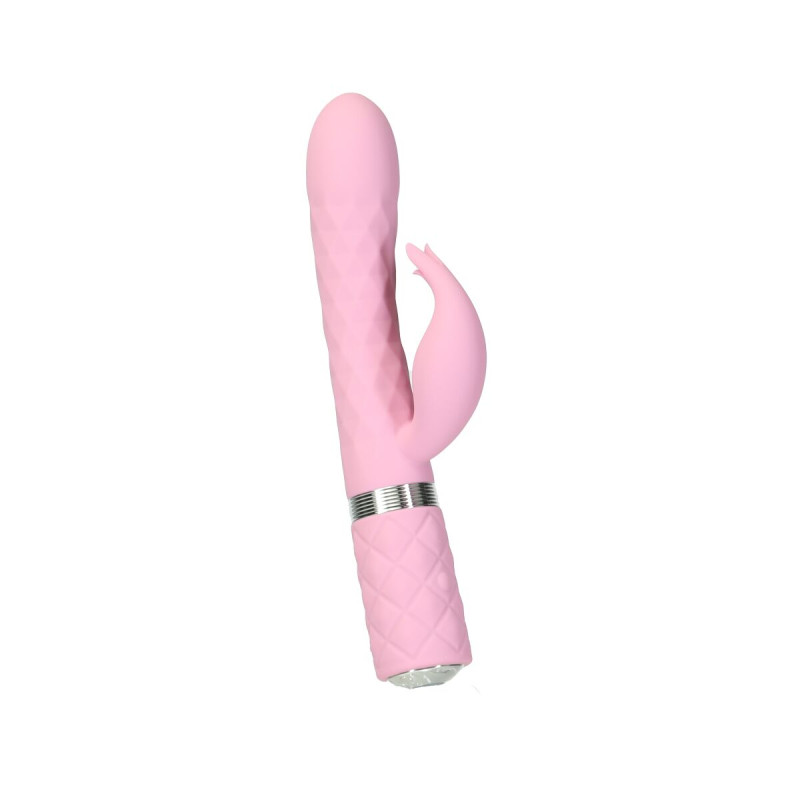Розкішний кролик з ротацією та вібрацією Pillow Talk Lively Pink, кристал Сваровскі