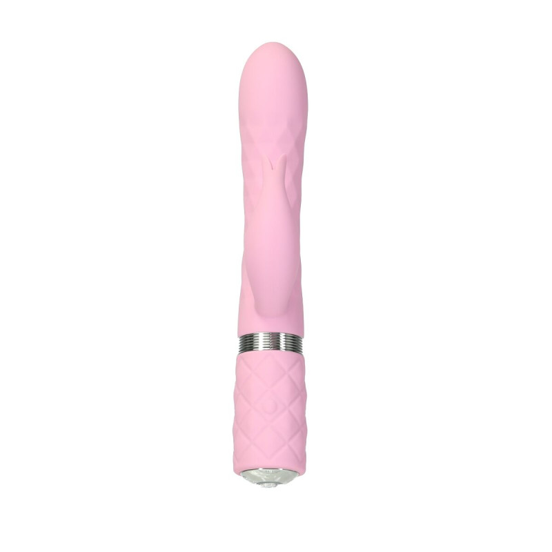Розкішний кролик з ротацією та вібрацією Pillow Talk Lively Pink, кристал Сваровскі