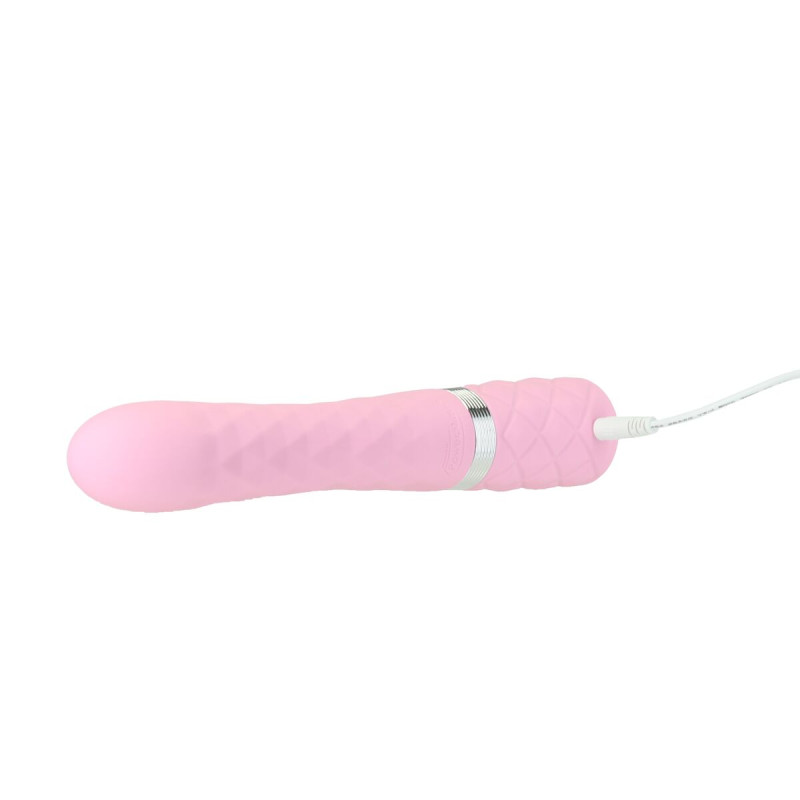 Розкішний кролик з ротацією та вібрацією Pillow Talk Lively Pink, кристал Сваровскі