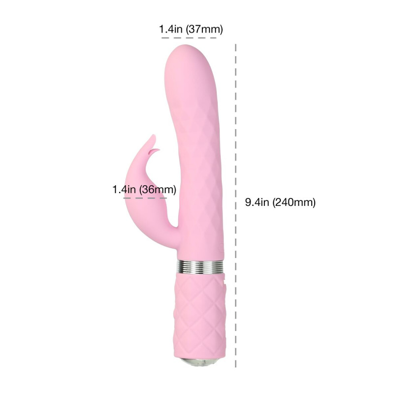 Розкішний кролик з ротацією та вібрацією Pillow Talk Lively Pink, кристал Сваровскі