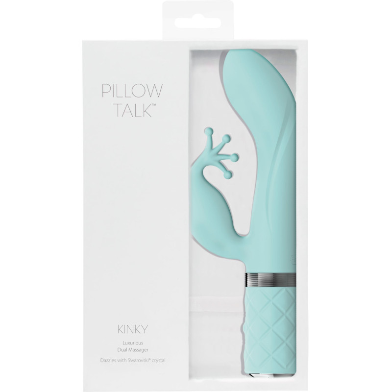 Розкішний вібратор-кролик Pillow Talk Kinky Бірюзовий