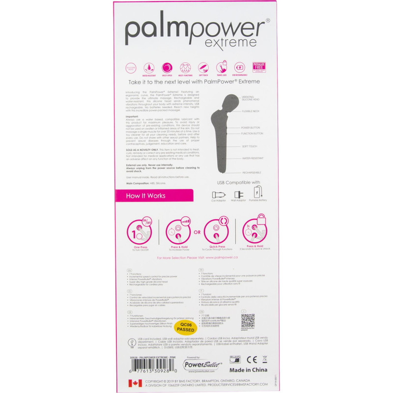 Мощный вибромассажер PalmPower EXTREME Розовый