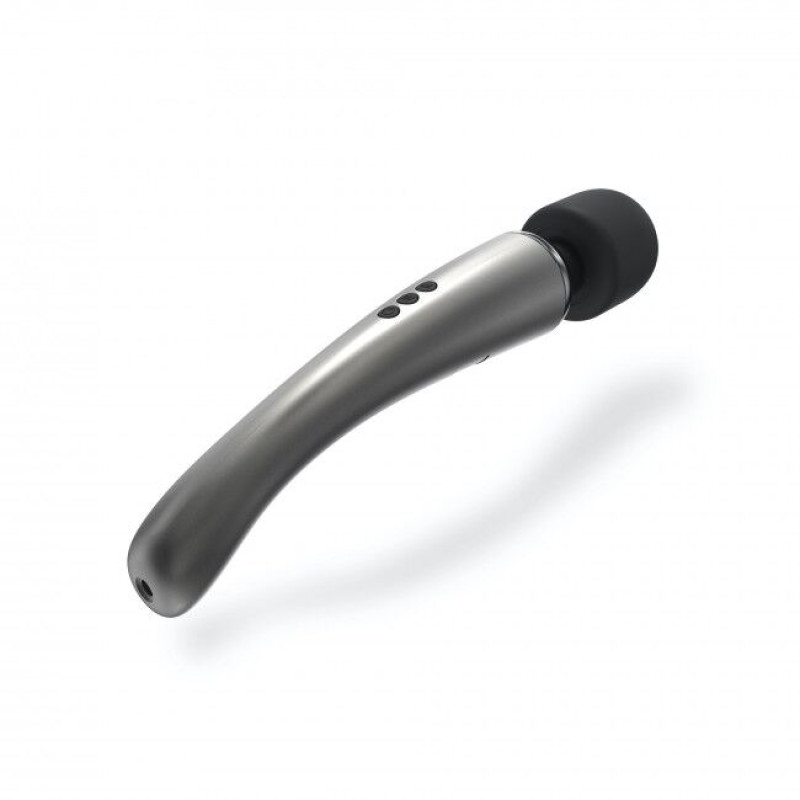 Мощный перезаряжаемый вибромассажер Dorcel Megawand Chrome Silver 160 режимов