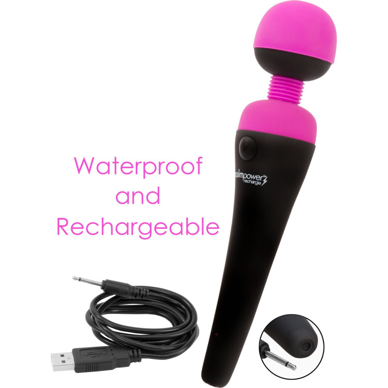 Вибромассажер PalmPower Recharge Pink, перезаряжаемый, гибкая головка, тревел-замок