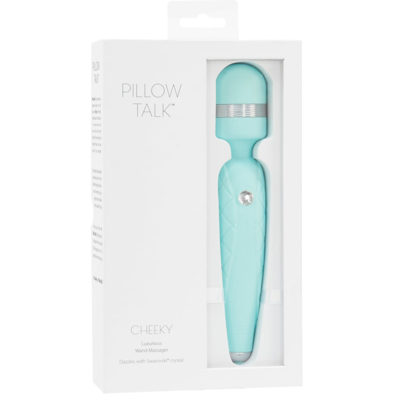 Розкішний вібромасажер PILLOW TALK Cheeky із кристалом Сваровські Бірюзовий