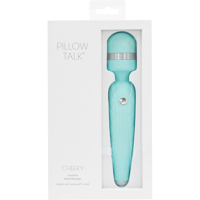 Розкішний вібромасажер PILLOW TALK Cheeky із кристалом Сваровські Бірюзовий