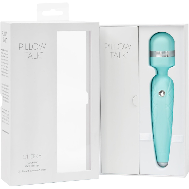 Розкішний вібромасажер PILLOW TALK Cheeky із кристалом Сваровські Бірюзовий