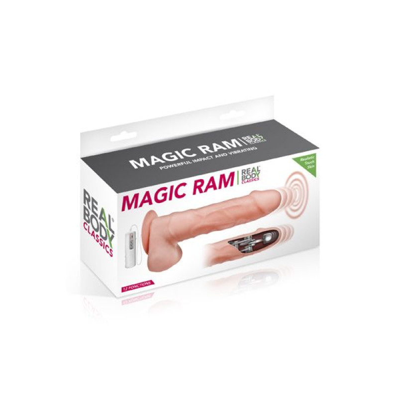 Рухомий фалоімітатор з вібрацією Real Body Magic Ram